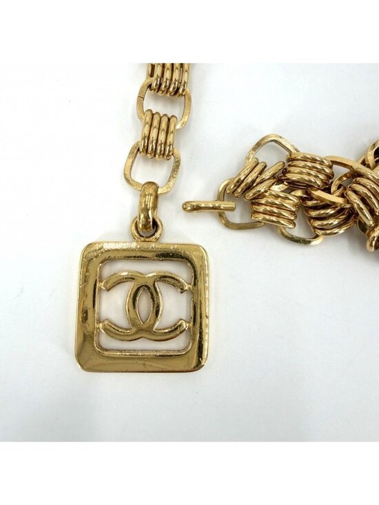 Chanel Belt CC Logo Chain Vintage 2 6 Gold Plated main image 5